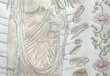 鉛筆と色鉛筆で描いたもの
